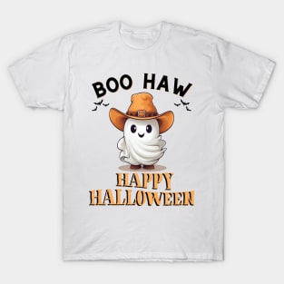 Boo Haw Ghost Funny Halloween Cowboy Western Ghoul T-Shirt